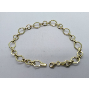 Goud armband ovaal en rondjes 19 cm - 3211295