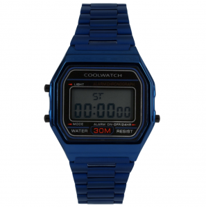Coolwatch by Prisma digitaal staal 5 atm. blauw - 3201371