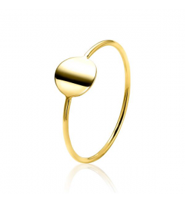 ZINZI GOLD ring met rond plaatjes glad mt 56 - 3202005