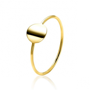 ZINZI GOLD ring met rond plaatjes glad mt 56 - 3202005