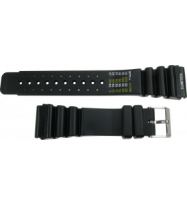 Horlogeband kunststof "duiker" zwart 24-26 mm - 3201429