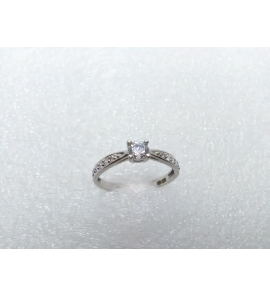 Goud wit dames ring met zirkonia mt. 17.5 - 3201502