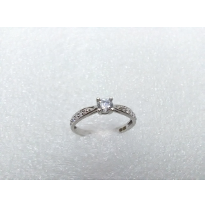Goud wit dames ring met zirkonia mt. 17.5 - 3201502