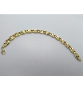 Goud armband koffieboon schakels 19,5 cm - 3201525