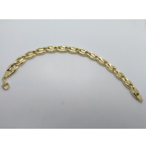 Goud armband koffieboon schakels 19,5 cm - 3201525