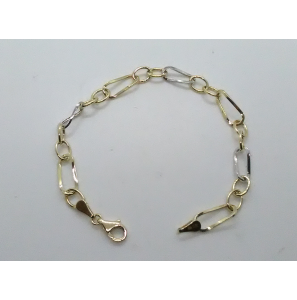Goud bi-colour armband fant schakels 19 cm - 3201519
