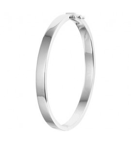 Zilveren slavenarmband RH 6x60 mm vlak met scharniersluiting en achtje - 3181917