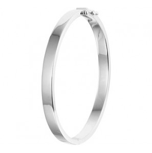 Zilveren slavenarmband RH 6x60 mm vlak met scharniersluiting en achtje - 3181917