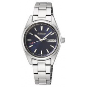 Seiko dames new link staal bracelet blauw 100m wr - 3201709