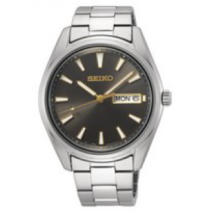 Seiko heren new link staal bracelet zwart 100m wd - 3201732
