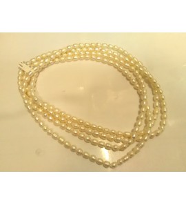 Collier ZW parels ovaal 8x6 mm 180 cm - 3201857