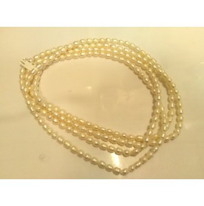 Collier ZW parels ovaal 8x6 mm 180 cm - 3201857