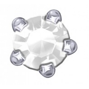 Prik-oorknop chaton zirkonia wit 4 mm - 3201910