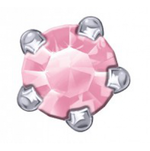 Prik-oorknop chaton zirkonia rosé 4 mm - 3201911