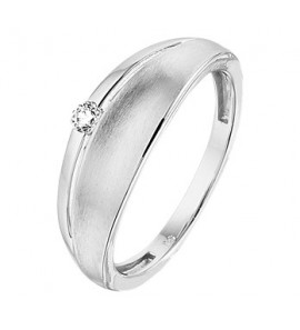 Zilveren damesring RH mat/glans met zirconia maat 17¾ - 3201948