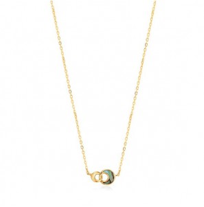 Ania Haie Tidal Abalone Crescent Link Necklace M GP - 3210212