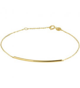 Goud armband anker 1 mm met buisje 16,5 - 18,5 cm - 3202065
