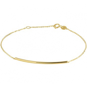 Goud armband anker 1 mm met buisje 16,5 - 18,5 cm - 3202065