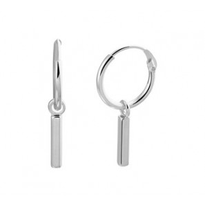 Zilver oorringen 12 mm met balkje - 3202120