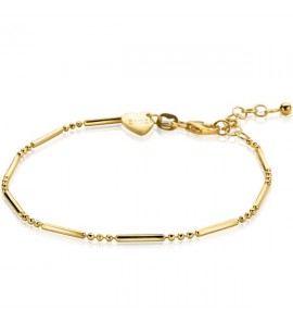 ZINZI zlv. armband bolletjes/staafje 16-19 cm gg.verguld - 3202160