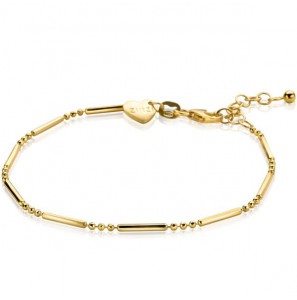 ZINZI zlv. armband bolletjes/staafje 16-19 cm gg.verguld - 3202160