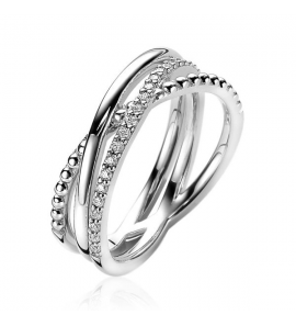 ZINZI zlv. ring met zirconia mt. 54 - 3202173
