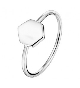 Zilveren ring 6-kant maat 17¼ - 3202178