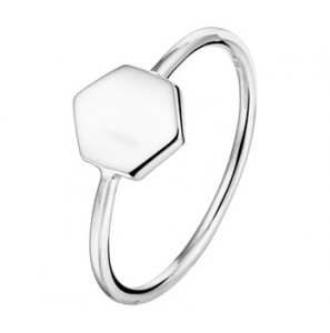 Zilveren ring 6-kant maat 17¼ - 3202178