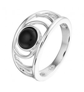 Zilveren dames ring met onix mt. 17¥ - 3202180