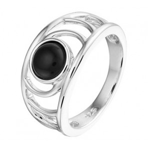 Zilveren dames ring met onix mt. 17¥ - 3202180