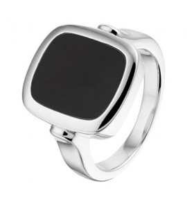 Zilver RH heren ring stomphoek onix mt. 19 - 3202187