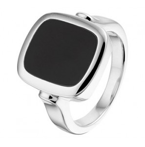 Zilver RH heren ring stomphoek onix mt. 19 - 3202187