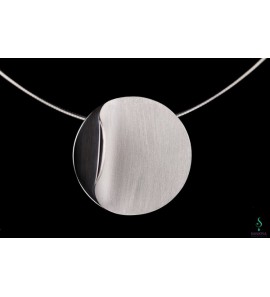 Sanjoya Riga collier met hanger rond, mat/glans 42 cm - 3202279