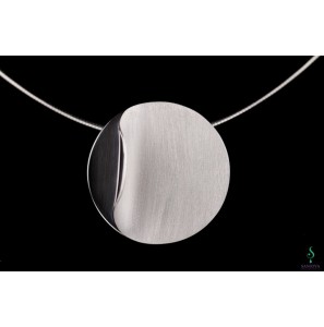 Sanjoya Riga collier met hanger rond, mat/glans 42 cm - 3202279