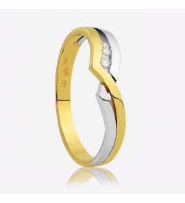 Eclat bicolour dames ring met briljanten tot. 0.07 mt. 17½ - 3202342