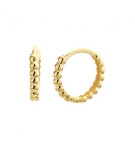 Geelgouden klapcreolen bolletjes 13.5x2 mm - 3202353