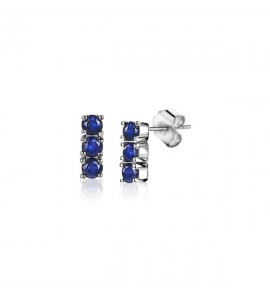 Zinzi zlv. oorknopjes staafje 3x chaton blauw 8mm - 3202380