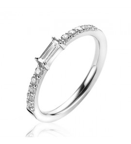 ZINZI zlv. aanschuifring zirconia baquette en zirconia maat 56 - 3202396
