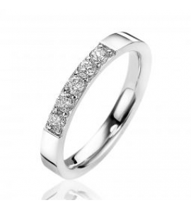 ZINZI zlv. aanschuifring in rij 5 x zirconia maat 54 - 3202420