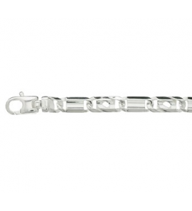 Zilver heren armband Valk/plaat 5.5 mm 20 cm. - 3210006