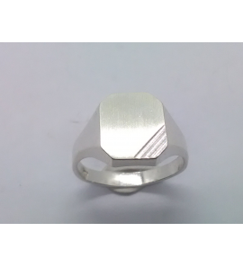 Zilver herenring achtkant 10x13 mm mt. 19 - 3222564