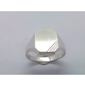 Zilver herenring achtkant 10x13 mm mt. 19 - 3222564