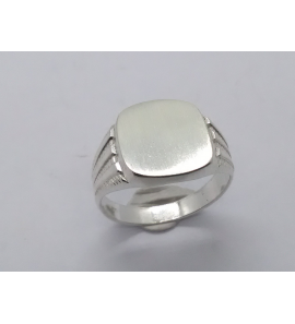 Zilver herenring stomphoek 12x14 mm mt. 19 - 3222565