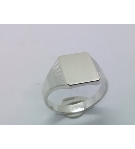 Zilver herenring rechthoek 12x10 mm mt. 20¾ - 3222568