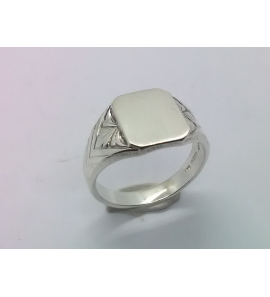 Zilver herenring rechthoek 12x9 mm mt. 19½ - 3222571