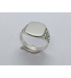Zilver herenring rechthoek 12x14 mm mt. 19¾ - 3222572