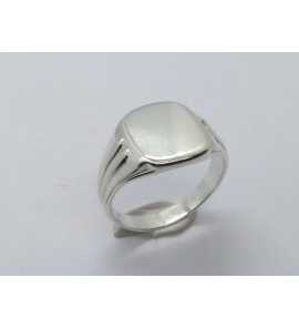 Zilver herenring rechthoek 12x14 mm mt. 19½ - 3222573