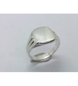 Zilver herenring rechthoek 12x14 mm mt. 20¼ - 3222574