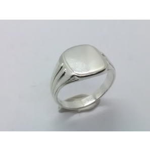 Zilver herenring rechthoek 12x14 mm mt. 20¼ - 3222574