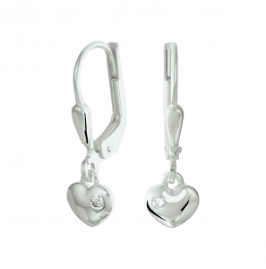 Zilver oorhangers met hartje - 3222666